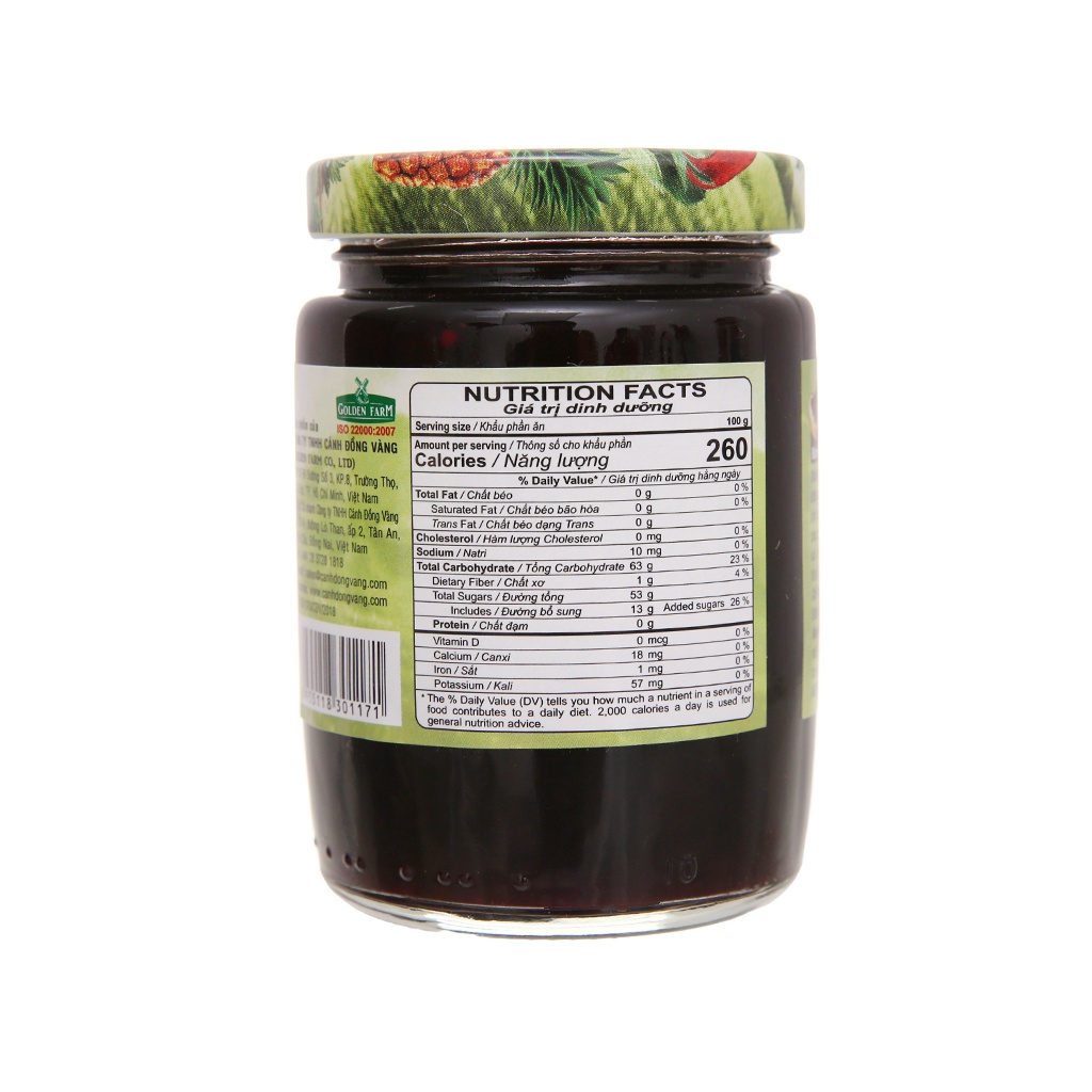 Mứt Dâu Tằm Blackberry Preserves GOLDEN FARM 210G - Dùng ăn kèm kem, sinh tố, bánh mì, sandwich, trà nóng