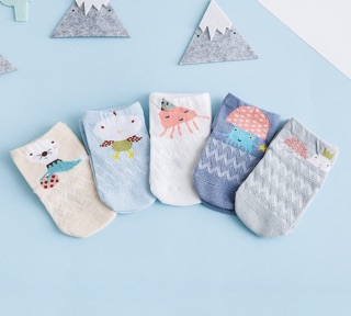 Set 5 đôi tất lưới SKIDS Tiny cho bé (giao màu ngẫu nhiên theo giới tính)