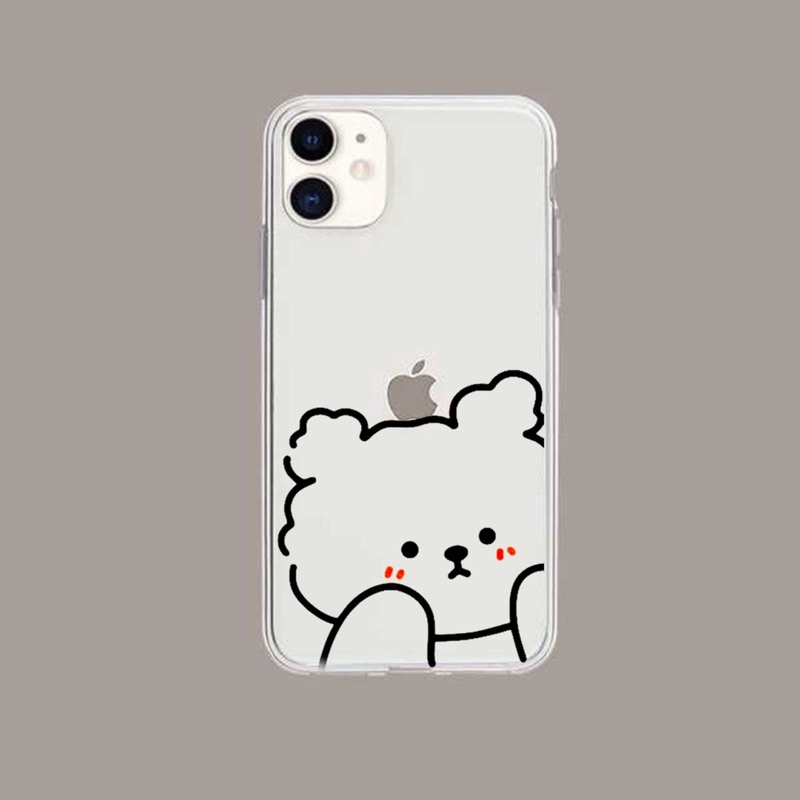 Ốp lưng iphone hình gấu teddy cute viền trong chống ố 5/5s/6/6plus/6s/6splus/7/7plus/8/8plus/x/xs/11/12/pro/max