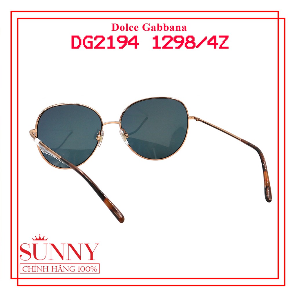 Kính mát chính hãng Dolce&amp;Gabbana DG2194 1298/4Z màu sắc thời trang, thiết kế dễ đeo bảo vệ mắt