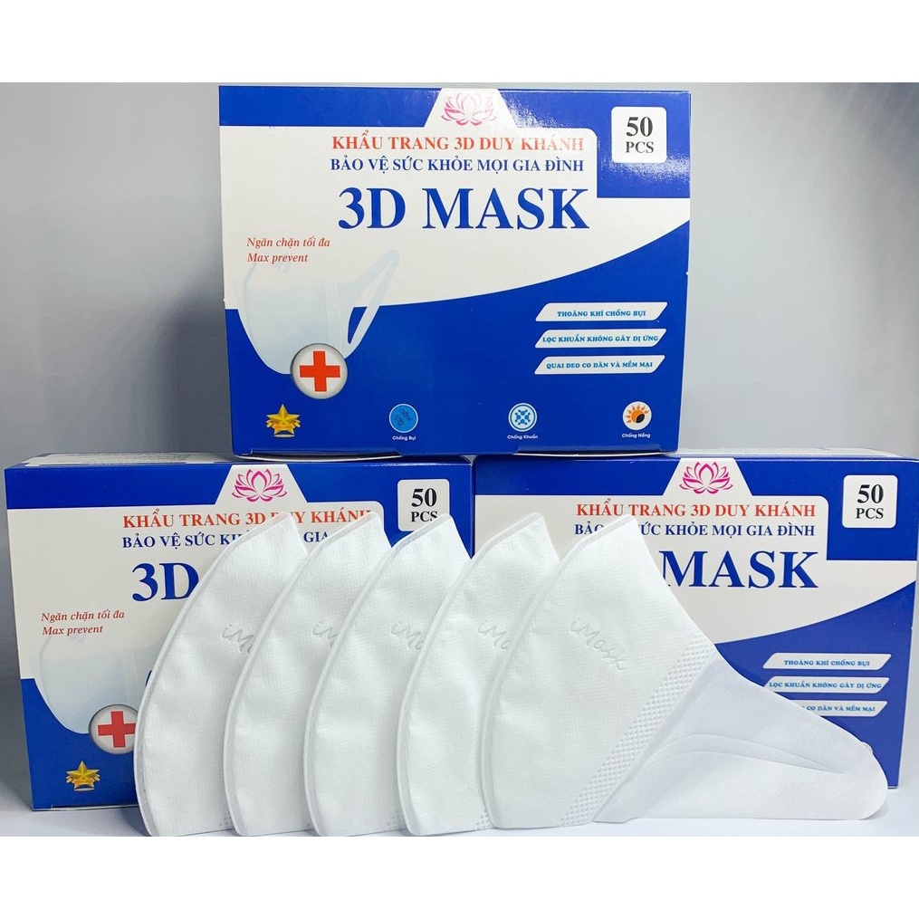 Khẩu Trang 3D MASK Công Nghệ dập Nhật Bản Xuân Lai XL, Masuji, Monji, Unicharm, Duy Khánh . Kháng khuẩn chống bụi mịn 3D