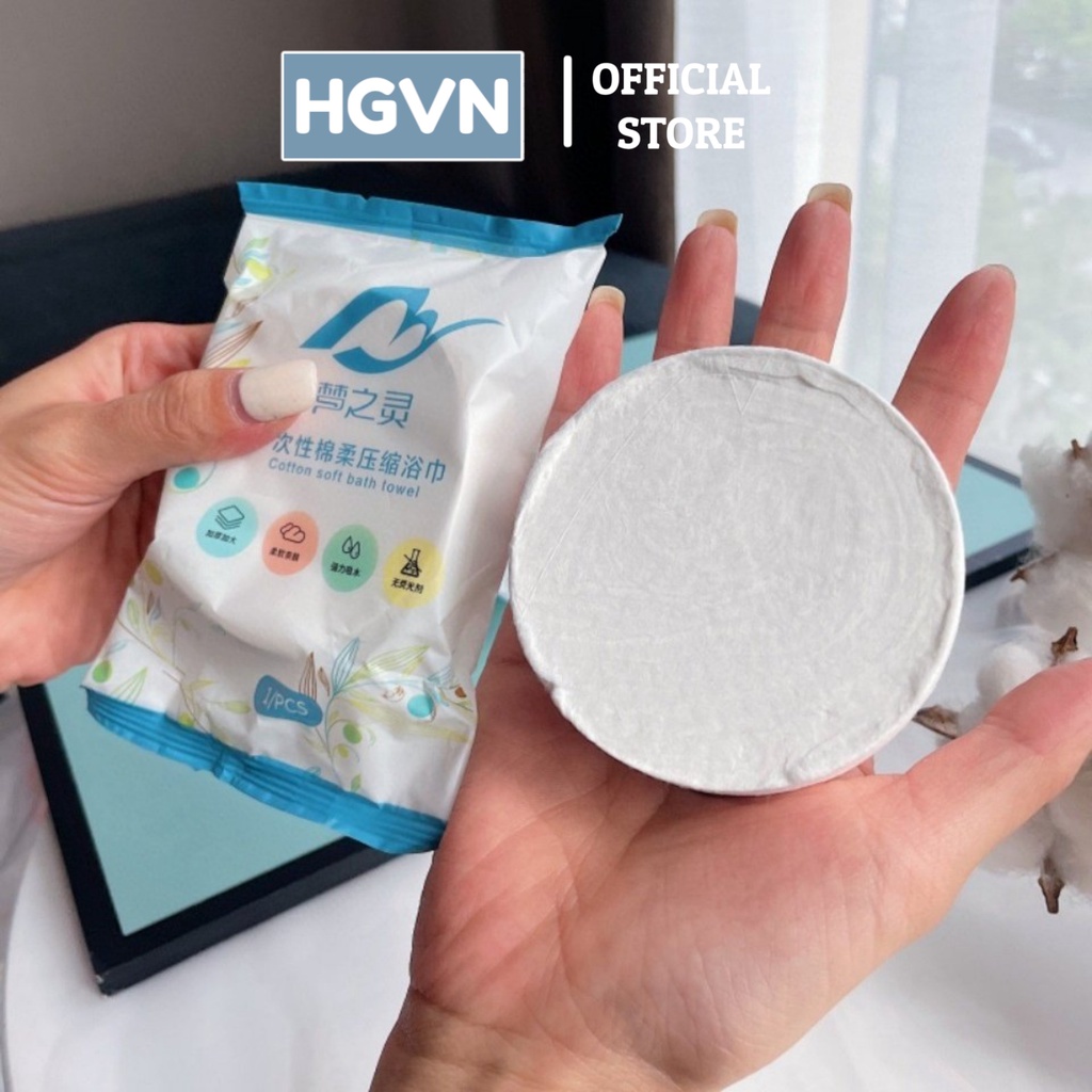 Khăn Tắm Nén Du Lịch HGVN Bằng Cotton Tiện Lợi Dùng Một Lần 1m4 x 70cm #250