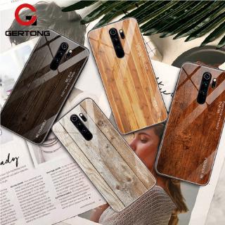Ốp điện thoại kính cường lực vân gỗ cho Xiaomi Redmi Note 8 7 6 5 K20 Pro