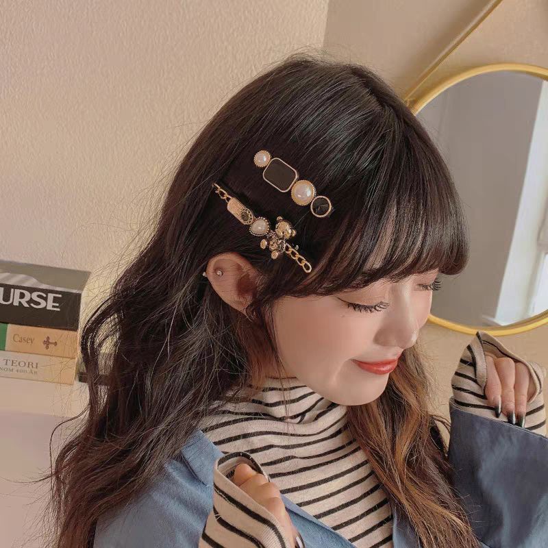 Set 5 Kẹp Tóc Màu Đen Sang Chảnh Phong Cách Retro Hàn Quốc - Hadichi