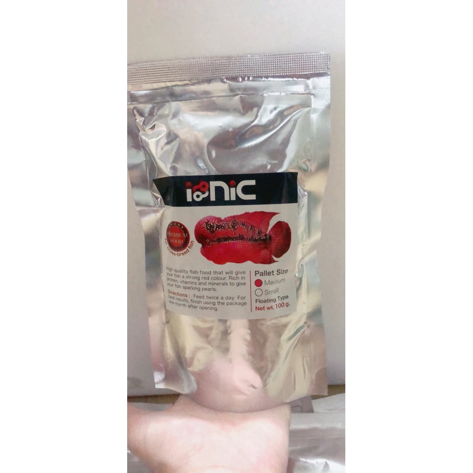 Thức ăn Inic cho cá la hán lên đầu màu châu - Thái Lan 100g (Hàng Công Ty)