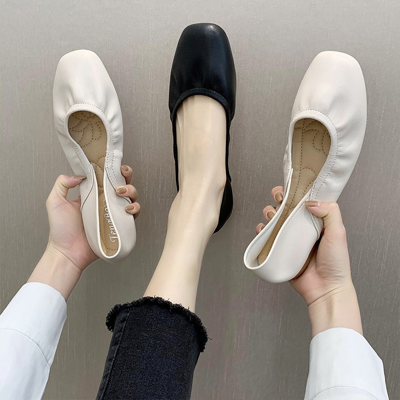 Giày Búp Bê Mũi Vuông Phong Cách Hàn Quốc 2020 Cho Nữ