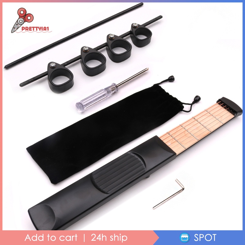 Dụng Cụ Luyện Tập Ngón Tay Đàn Guitar Prettyia1 6 Phím Màu Đen Cho Người Mới Bắt Đầu