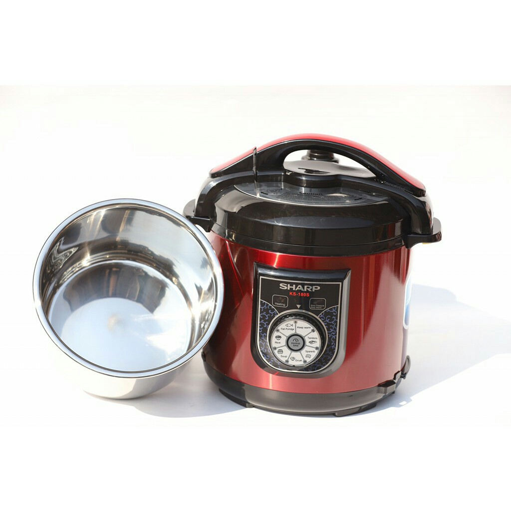 Kết quả hình ảnh cho Nồi Áp Suất Điện Đa Năng Sharp KS-180S 6L Lòng Inox