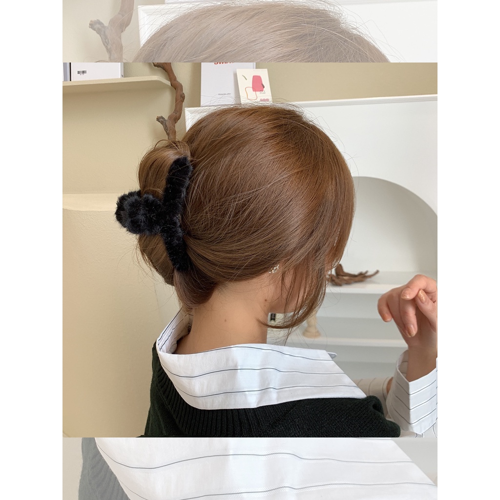 Kẹp tóc dạng gắp phối lông dành cho bạn gái kẹp tóc sau đầu J20112305