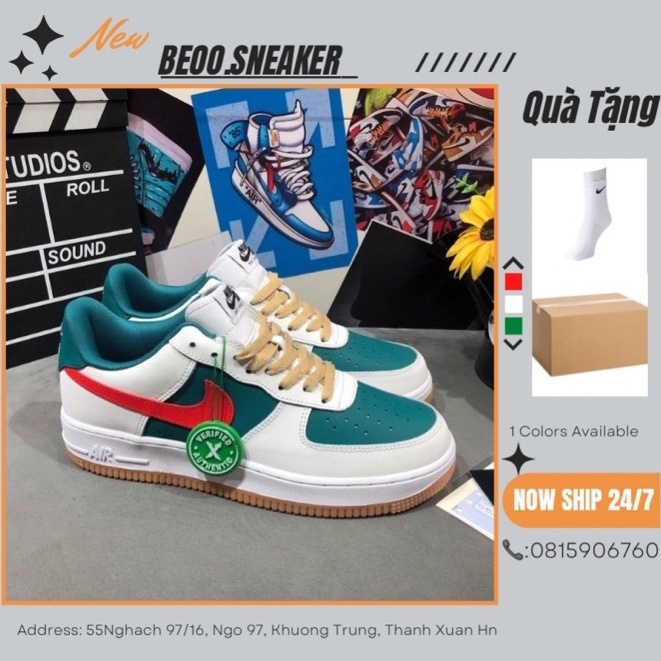 Giày af1,Air Force 1 Low By You Custom – Guc.ci Phối Màu Xanh Trắng