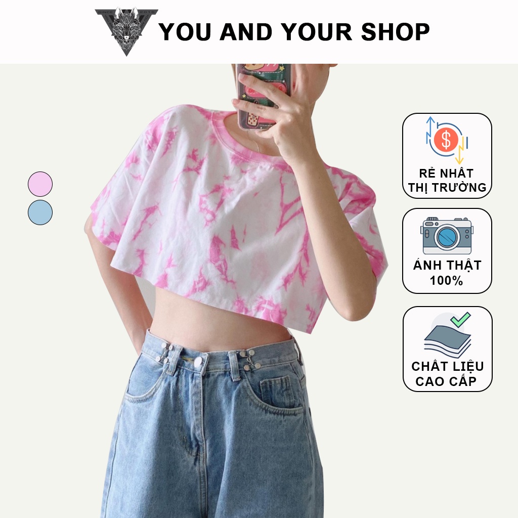 Áo Croptop Loang YAYSHOP chất thun cotton thoáng mát (3 màu) hình thật