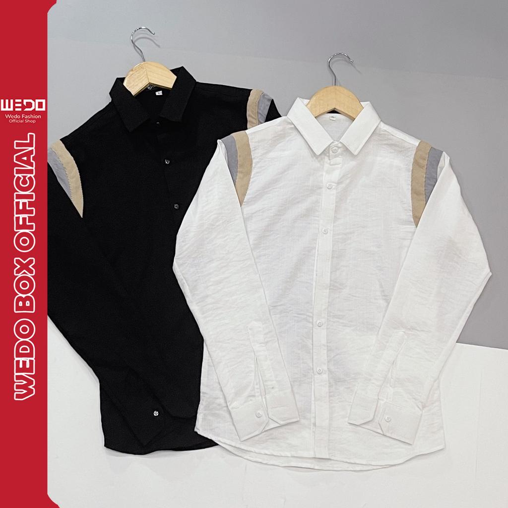 Áo Sơ Mi Nam Dài Tay Basic Phối Họa Tiết Vai Lịch Lãm Sang Trọng Lịch Sự Hot Trend - SM 361 DAI TAY PHOI VAI