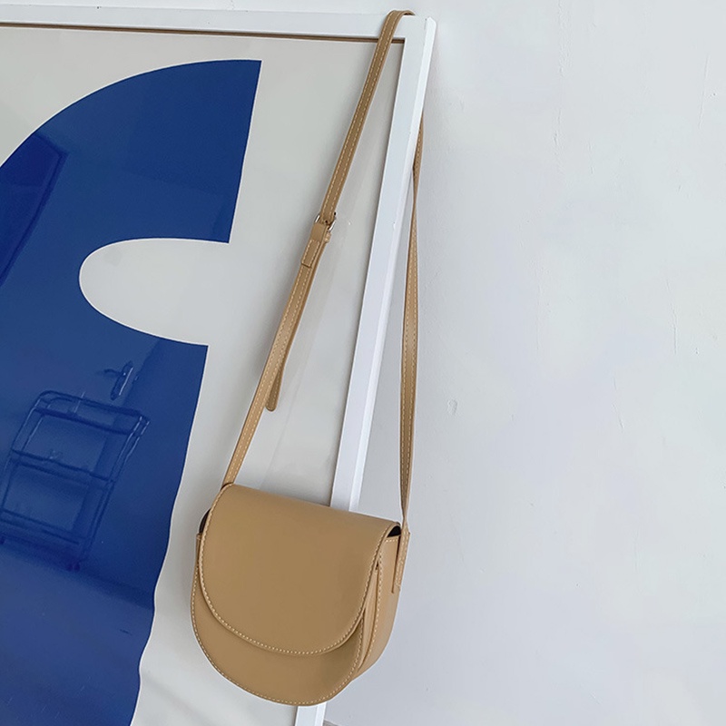 Ielgy Túi Đeo Chéo Màu Trơn Đơn Giản Phong Cách Retro Hàn Quốc Cho Nữ