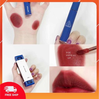 [3CE XANH] Son Lì 3CE Xanh , Son 3ce Vỏ Xanh Speak Up-Đỏ Nâu, Bao Đẹp