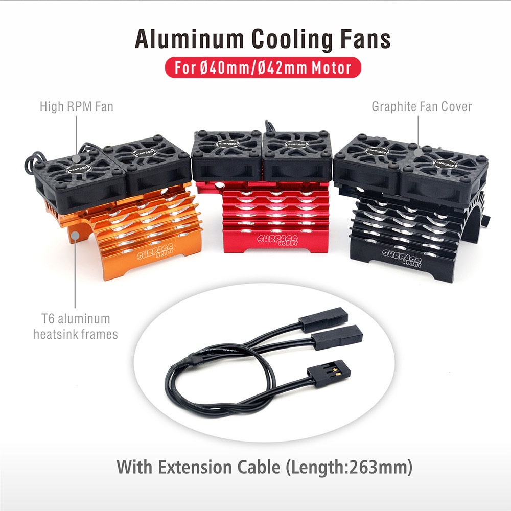 Quạt Tản Nhiệt Động Cơ Không Chổi Than 27000Rpm 8.4V 40-42mm Cho Động Cơ Xe Ô Tô 4068 4074 4268 4274 1/8 RC