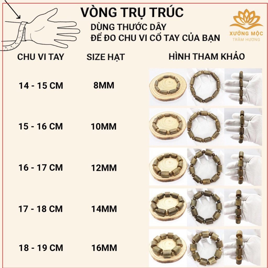 Vòng Tay Trầm Hương Trụ Trúc Sánh Chìm - Trầm Sánh Ghép Xưởng Mộc Việt Size 8 - 16mm