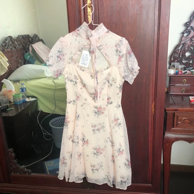 (Sẵn S) Váy tiểu thư khoét ngực / Đầm hoa Trung Quốc cổ điển Ulzzang ( có ảnh thật) | BigBuy360 - bigbuy360.vn