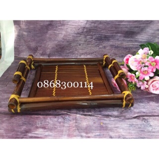 khay trà tre kt toàn khay 30x21, lòng khay 21x18