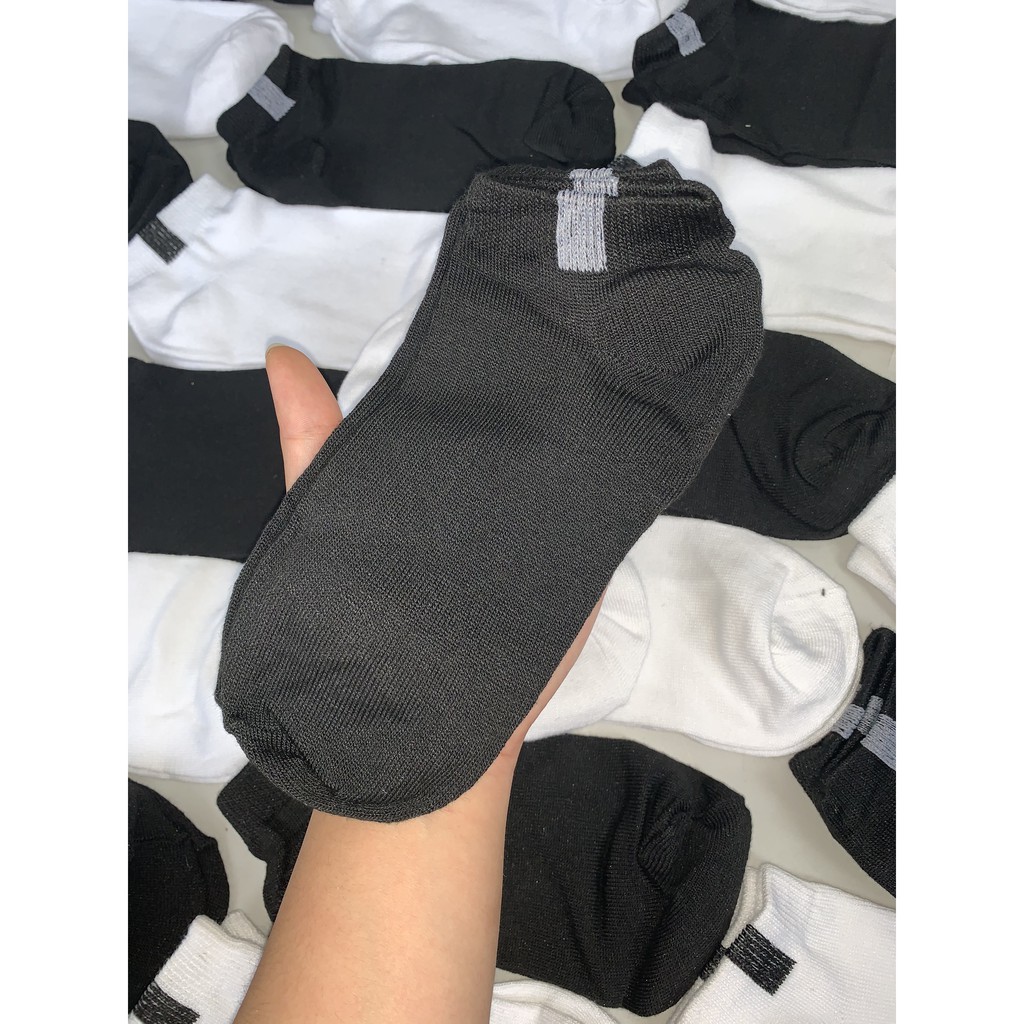 Vớ Cotton Trơn SGES Unisex Nam Nữ Màu Đen Trắng