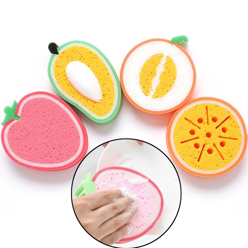 1 Miếng Bọt Biển Rửa Chén Hình Trái Cây Dễ Thương