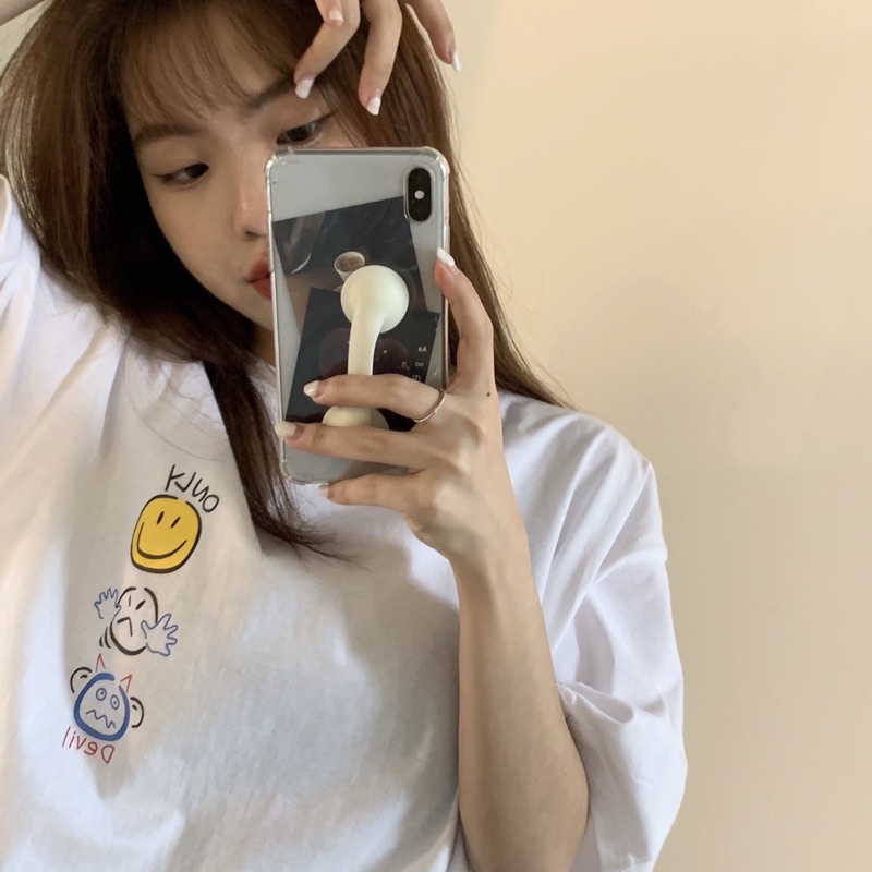 Áo phông 3 mặt cười xếp dọc TH6