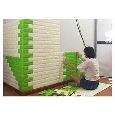 Xốp Dán Tường 3D(Trắng&XanhLá)0.4