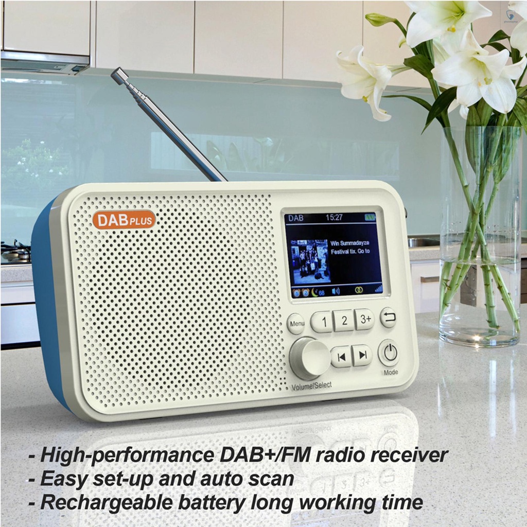 Radio kỹ thuật số DAB FM USB di động có chức năng báo động BT5.0 và tai nghe hỗ trợ thẻ nhớ
