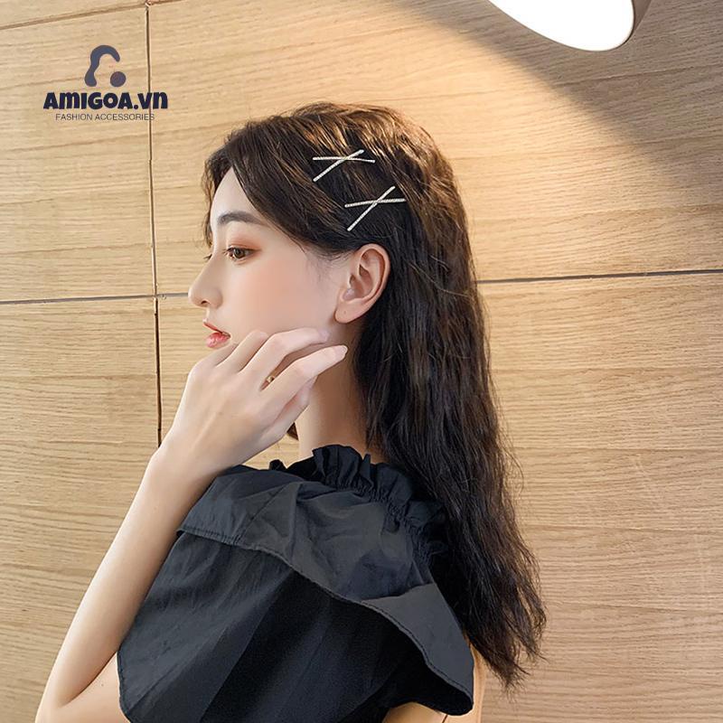 ✨✨Kẹp Tóc Kiểu Đan Chéo Đính Đá Lấp Lánh Sang Trọng