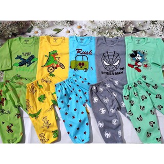 Set 5 bộ cotton dài tay hàng đẹp bé trai