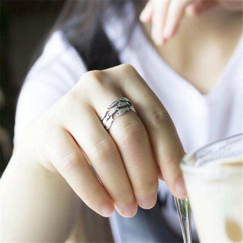 Nhẫn Mạ Bạc 925 Hình Cá Dễ Thương CR027