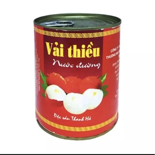 Vải thiều ngâm đóng lon thanh hà lon 580gr