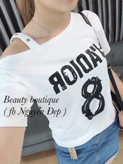 Áo thun lệch vai 