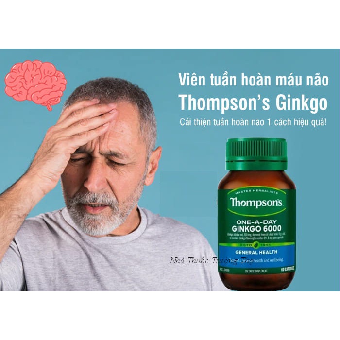 Bổ não tăng cường trí nhớ  Ginkgo Biloba 6000mg Thompson's