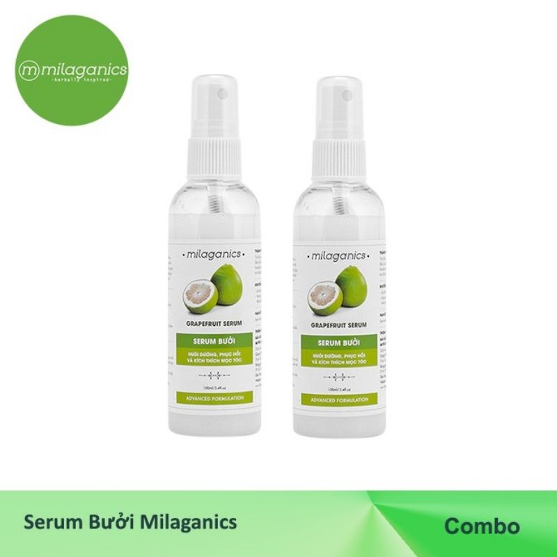 Combo 2 Serum Bưởi Milaganics - Trị rụng tóc, kích mọc tóc