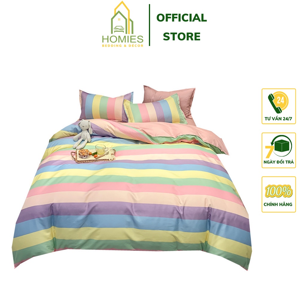 Bộ Chăn Ga Gối HOMIES Bedding &amp; Décor Chất Vải Cotton Poly Nhiều Kích Thước