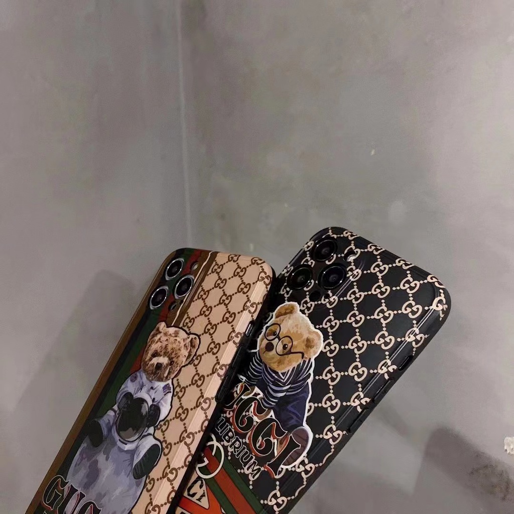 Ốp Điện Thoại In Hình Gấu GUCCI Sang Trọng Cho iphone 13 Pro Max i13 13pro i11 11ProMax i11 iX XR Xs Max 7plus 8plus 12Pro 12 Pro Max