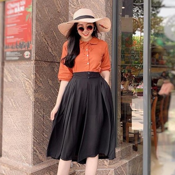 Quần giả váy ống rộng midi voan 2 lớp CHUU Q2057 | BigBuy360 - bigbuy360.vn