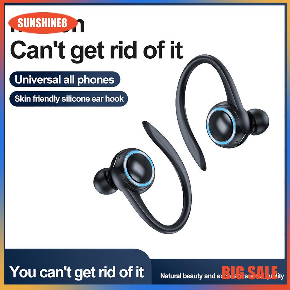 【SUN】Wireless Earhook Earphone Touch Stereo Headphone V5.0 Sports Headphones