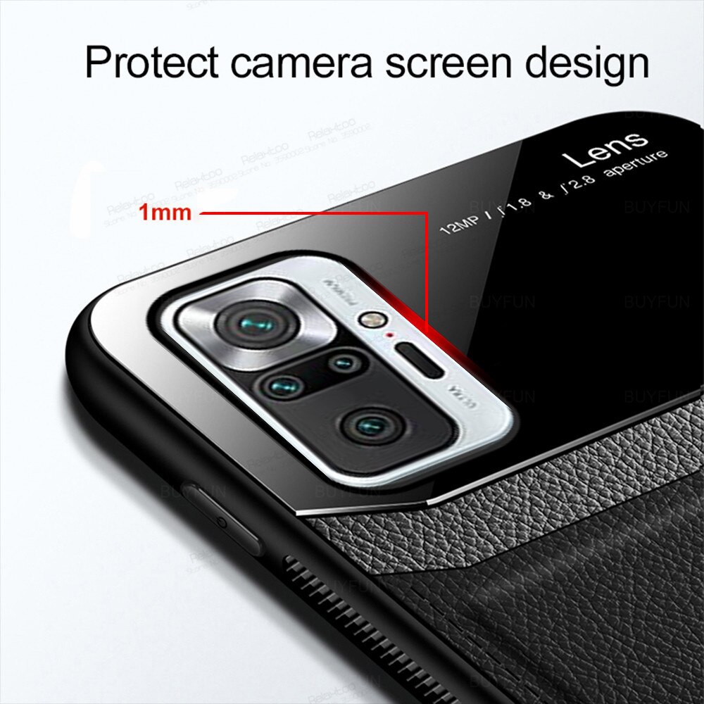 Ốp Điện Thoại Da Viền Silicon Tráng Gương Sang Trọng Cho xiaomi redmi note 10 pro redme red mi note10 not 10pro