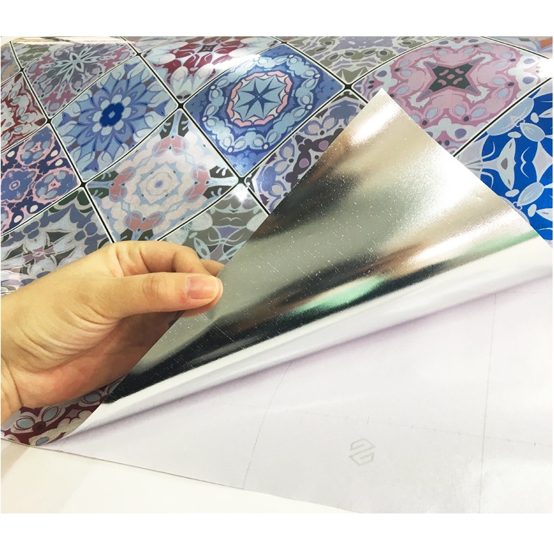 Decal tráng nhôm dán bếp Ô HOA NHIỀU MÀU khổ 60cm có keo sẵn - giá bán 1 mét