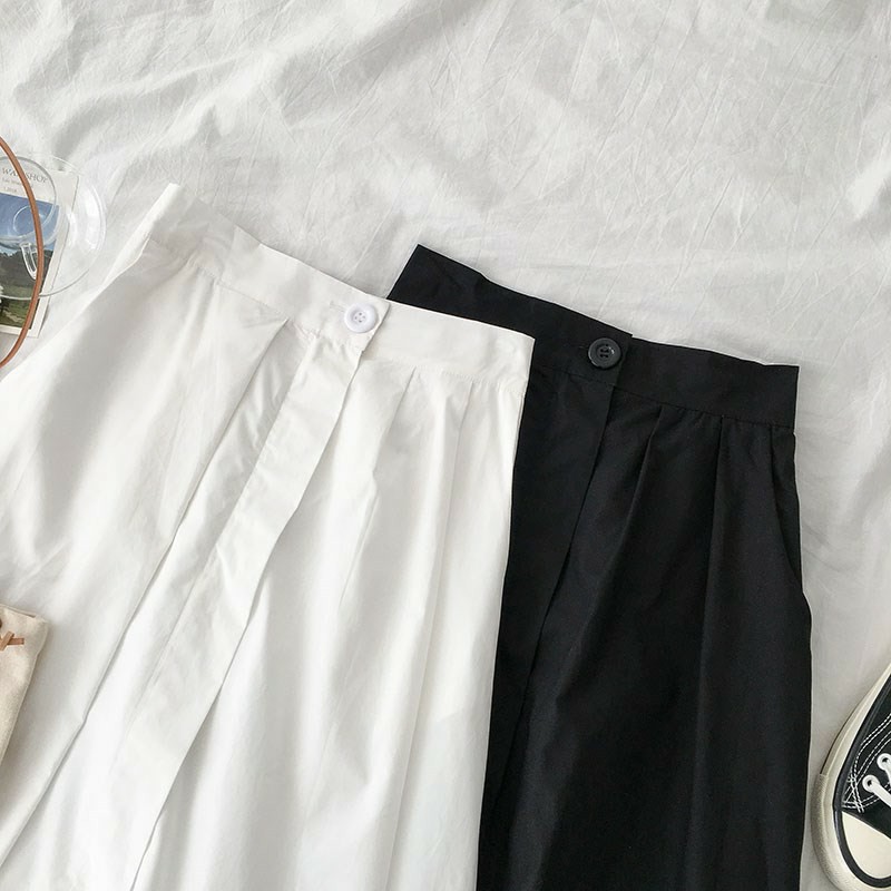 Chân Váy Dài Chữ A Ulzzang Xòe Vạt Lệch Siêu Hot 2 Màu Đen - Trắng Cho Giới Trẻ CV01 | BigBuy360 - bigbuy360.vn