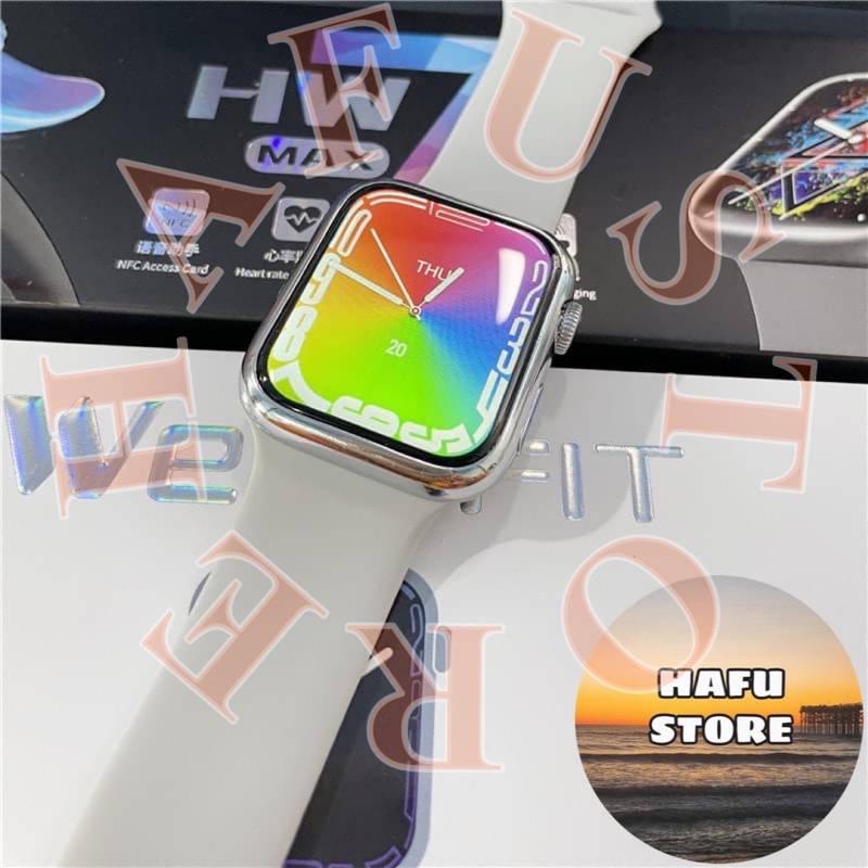 Đồng hồ thông minh HF HW7 MAX màn siêu mỏng viền thép Retina sạc không dây theo dõi nhịp tim sức khoẻ