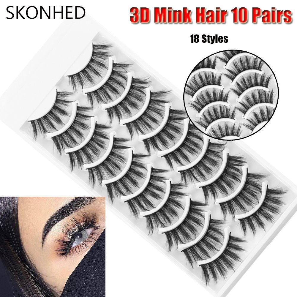 Bộ 10 Cặp Lông Mi Giả Dài Tự Nhiên Cho Nữ