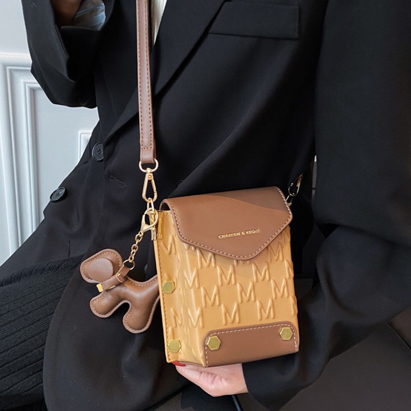 Túi Đeo Vai Mini Hình Vuông In Họa Tiết Chữ Thời Trang Cho Nữ