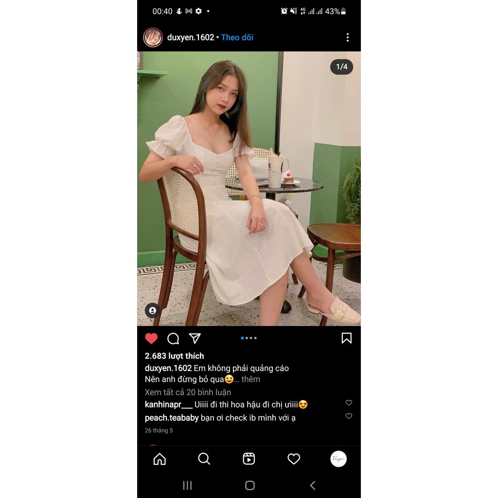 Jami Dress - Váy đầm trắng dáng dài FORYOU tay bồng đính cúc dọc, váy thiết kế xòe thanh lịch | BigBuy360 - bigbuy360.vn