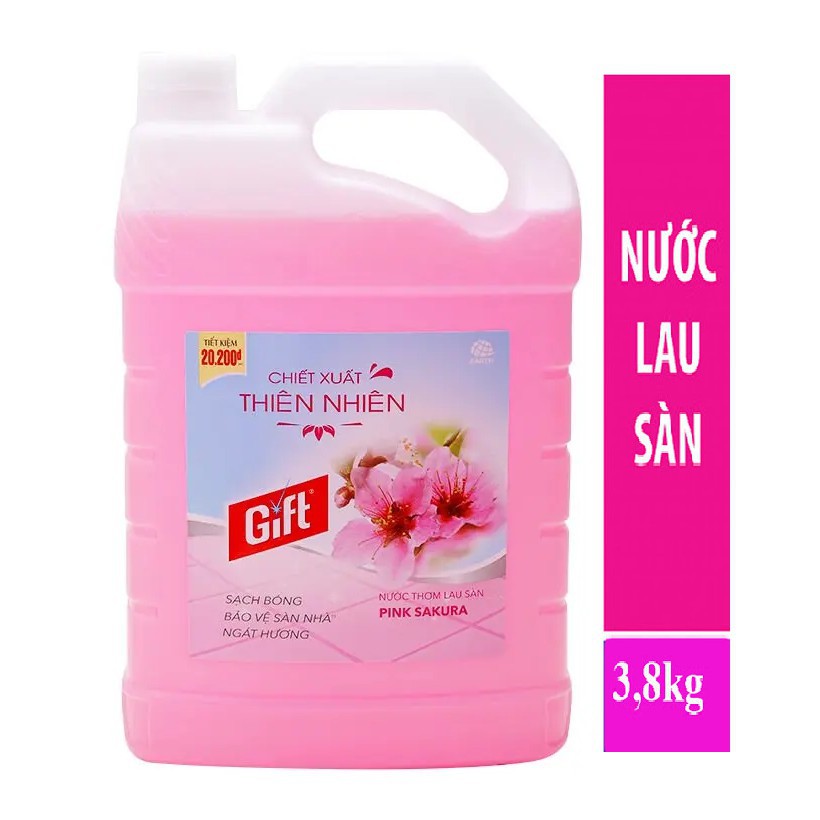 Nước Lau sàn Gift 3.8kg Cho nhà Sạch sẽ, thơm lâu