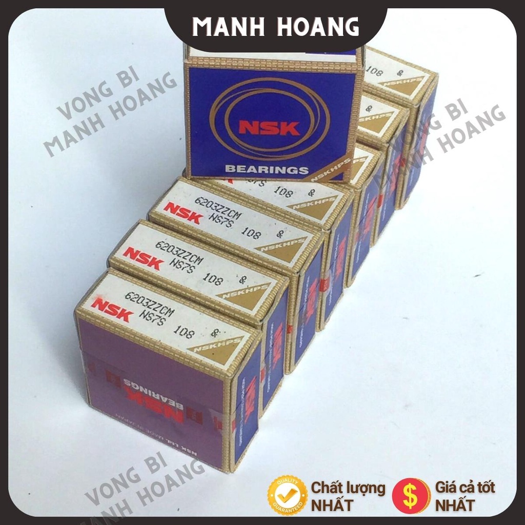 Vòng bi, bạc đạn NSK 6203 ZZCM, chất lượng tốt, trơn, bền bỉ.