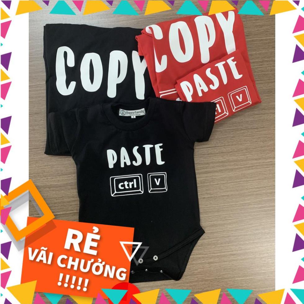 Áo gia đình  Đồng phục Viet Family - Đồng phục gia đình họa tiết chữ Copy Paste chất liệu cotton 100% cao cấp siêu mát