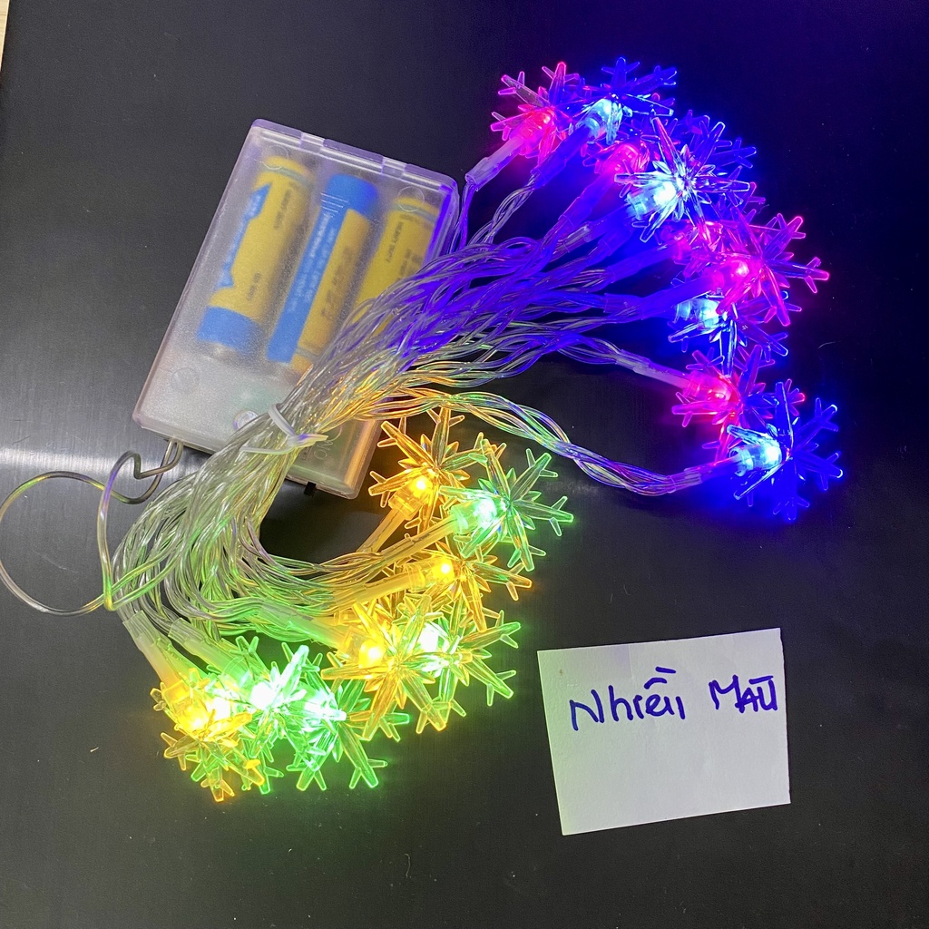 Đèn Led Trang Trí Hình Bông Tuyết 3 Mét 20 Bóng, Nhấp Nháy Và Đứng Yên, Trang Trí Noel Lung Linh
