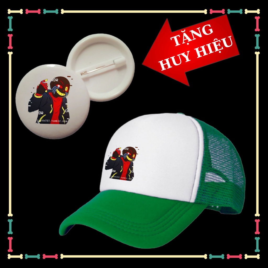 Mũ error Sans Undertale trẻ em, Mũ lưỡi trai biệt đội gangster, huy hiệu error sans bé trai, bé gái